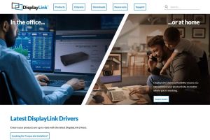 Screenshot of the redesigned DisplayLink homepage